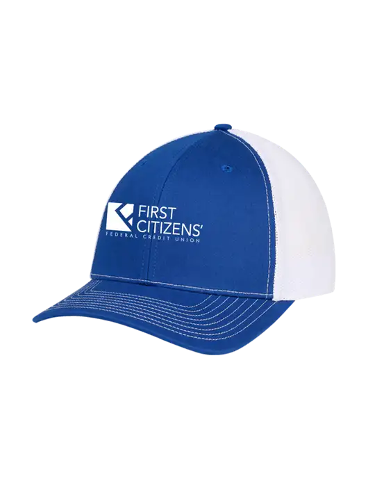 Richardson Adjustable Snapback Original 112 Trucker Cap Royal w/White Mesh w/First Citizens' Logo