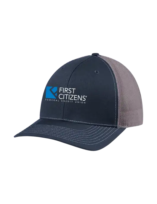 Richardson Adjustable Snapback Original 112 Trucker Cap Navy w/Charcoal Mesh w/First Citizens' Logo