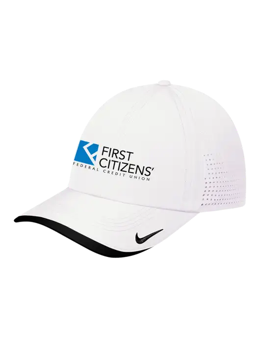 Nike White/Black Dri-FIT Perforated Performance Cap w/First Citizens' Logo