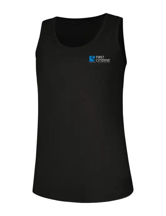 Womens Black Perfect Tri Racerback Tank w/First Citizens' Logo
