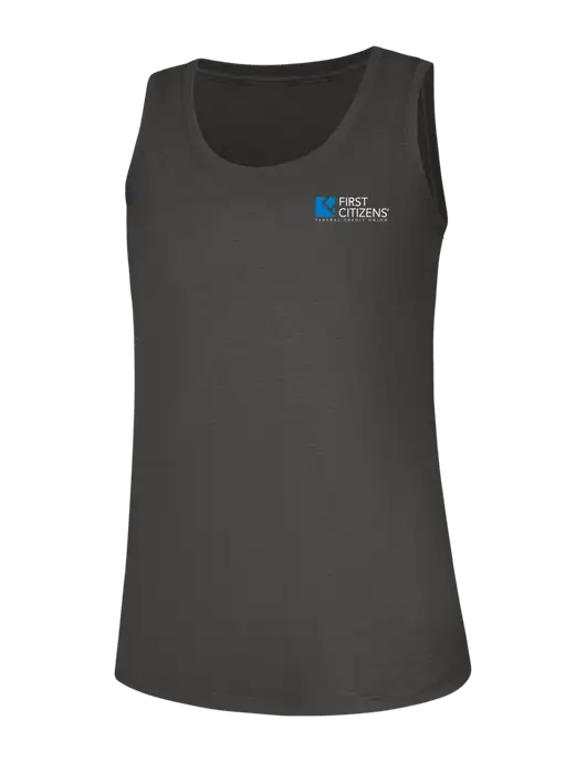 Womens Dark Grey Heather Perfect Tri Racerback Tank w/First Citizens' Logo