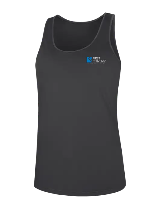 Womens Dark Grey PosiCharge Competitor Racerback Tank w/First Citizens' Logo