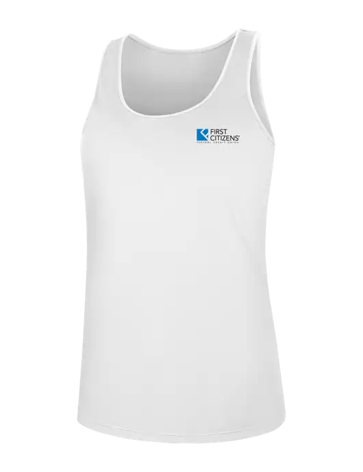 Womens White PosiCharge Competitor Racerback Tank w/First Citizens' Logo