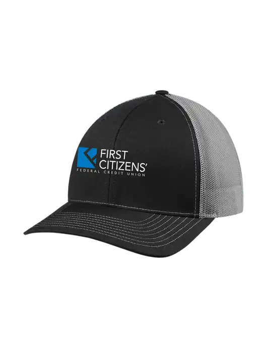 Richardson Adjustable Snapback Original 112 Trucker Cap Black w/Charcoal Mesh w/First Citizens' Logo
