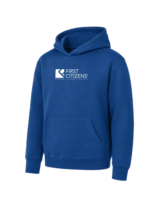 Youth Royal 7.8 oz Pullover Hooded Sweatshirt w/First Citizens' Logo