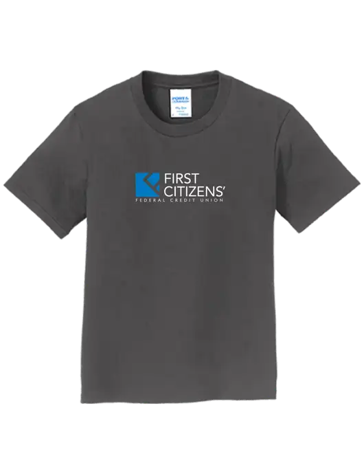 Youth Ring Spun Charcoal 4.5 oz T-Shirt w/First Citizens' Logo