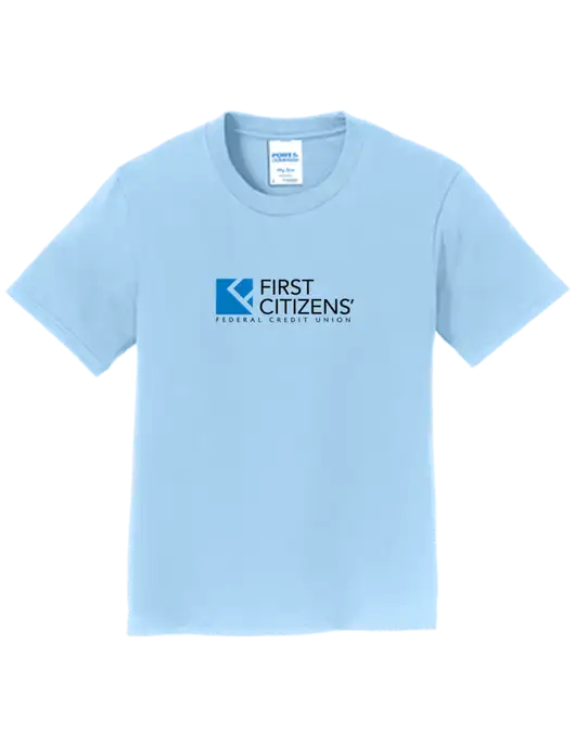 Youth Ring Spun Light Blue 4.5 oz T-Shirt w/First Citizens' Logo