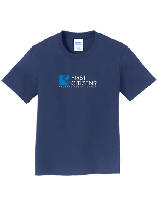 Youth Ring Spun Navy 4.5 oz T-Shirt w/First Citizens' Logo