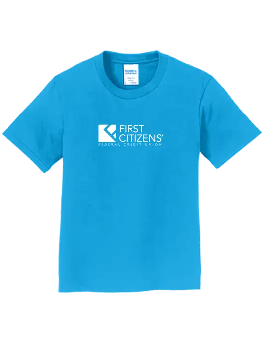 Youth Ring Spun Sapphire 4.5 oz T-Shirt w/First Citizens' Logo