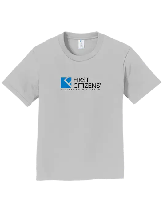 Youth Ring Spun Silver 4.5 oz T-Shirt w/First Citizens' Logo