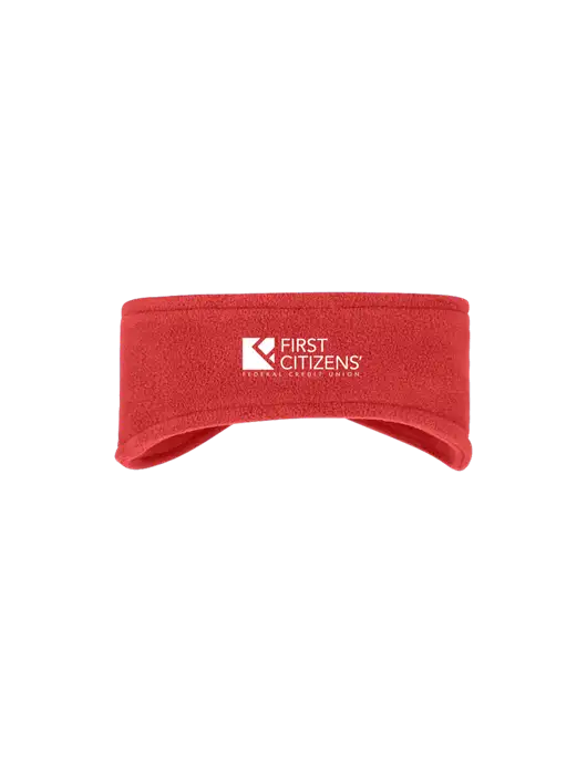 Red Stretch Fleece Headband w/First Citizens' Logo
