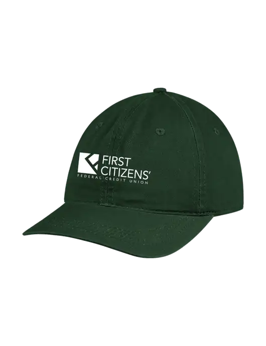 Garment Washed Unstructured Twill Dark Green Cap w/First Citizens' Logo