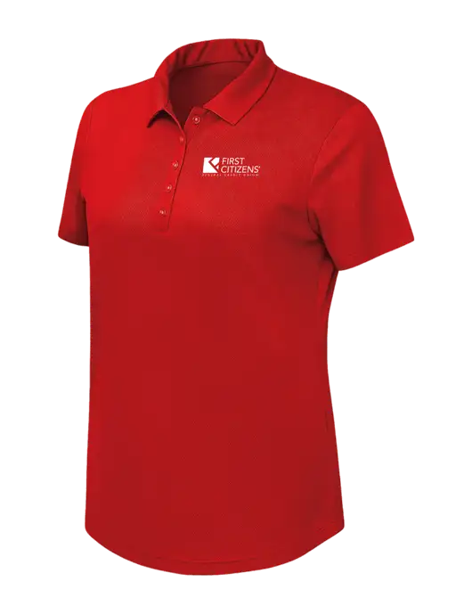 Callaway Womens Birdseye Red Polo w/First Citizens' Logo