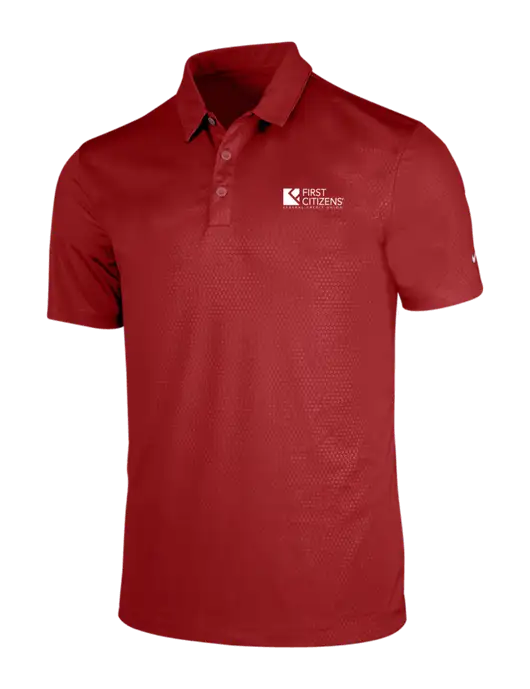 NIKE Red Dri-Fit Embossed Tri-Blade Polo w/First Citizens' Logo