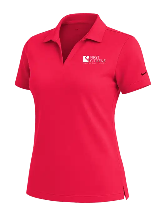 NIKE Red Womens Dri-Fit Micro Pique Polo w/First Citizens' Logo
