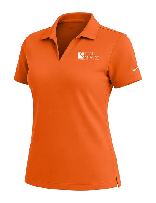 NIKE Orange Womens Dri-Fit Micro Pique Polo w/First Citizens' Logo