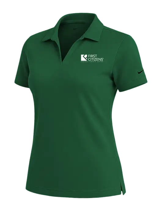 NIKE Dark Green Womens Dri-Fit Micro Pique Polo w/First Citizens' Logo