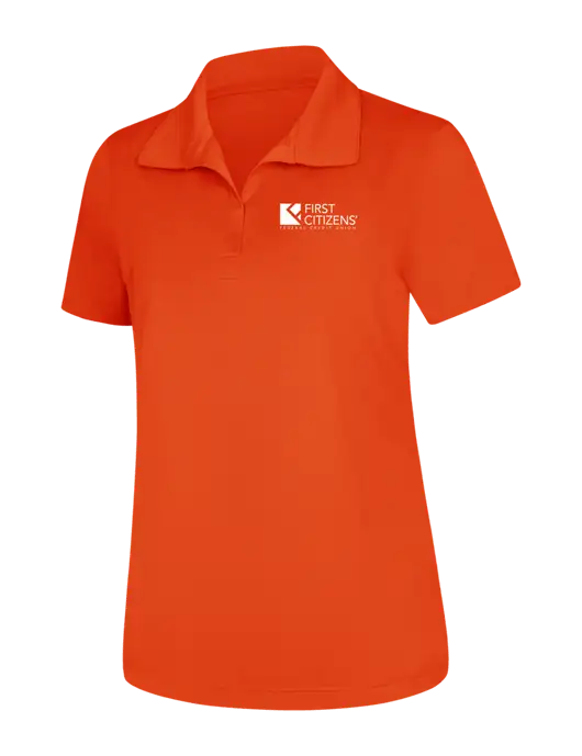 Womens Orange Micropique Sport-Wick Polo w/First Citizens' Logo