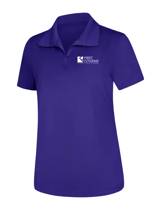 Womens Purple Micropique Sport-Wick Polo w/First Citizens' Logo