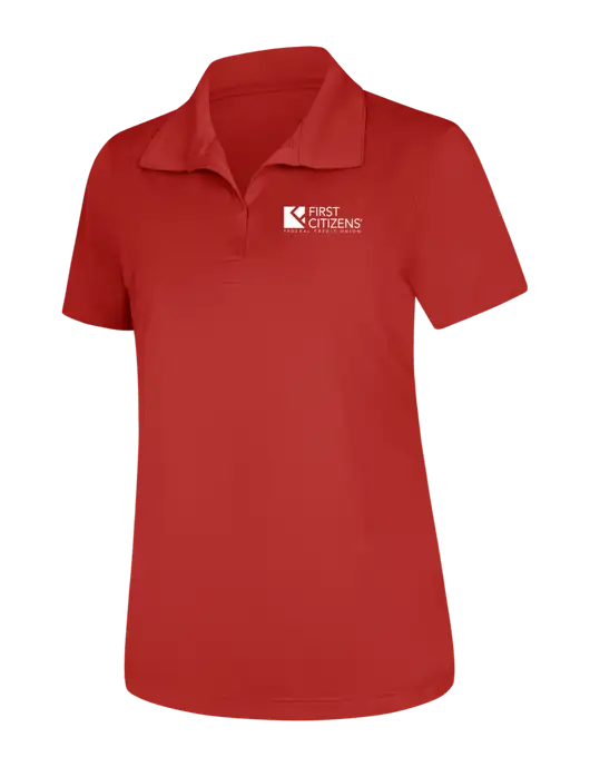 Womens Red Micropique Sport-Wick Polo w/First Citizens' Logo