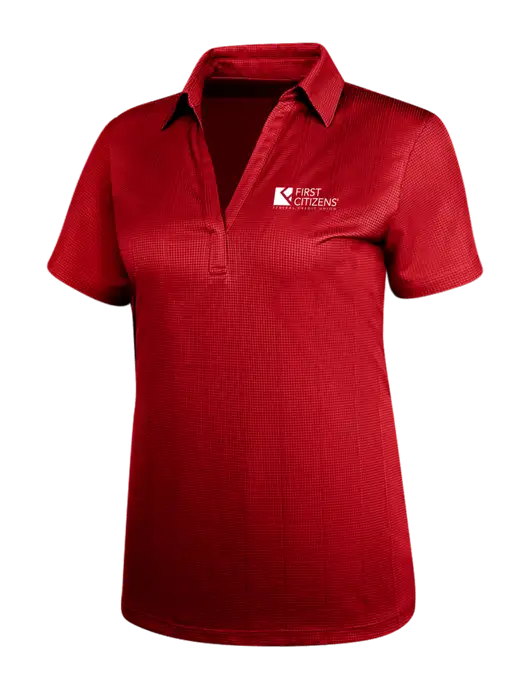 Red Womens Performance Fine Jacquard Polo w/First Citizens' Logo