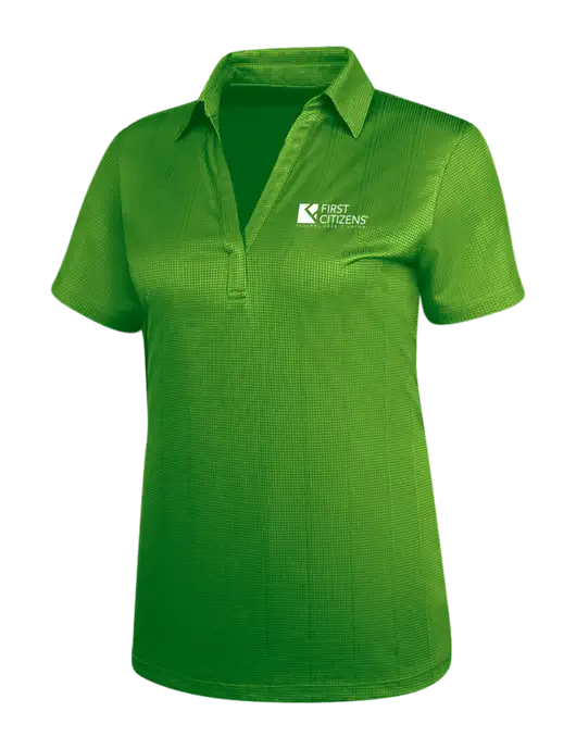 Kelly Green Womens Performance Fine Jacquard Polo w/First Citizens' Logo