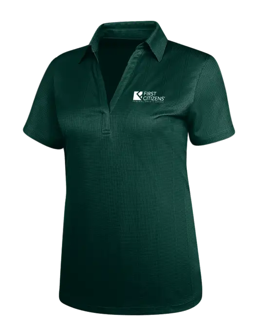 Dark Green Womens Performance Fine Jacquard Polo w/First Citizens' Logo