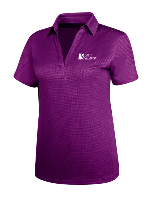 Violet Purple Womens Performance Fine Jacquard Polo w/First Citizens' Logo
