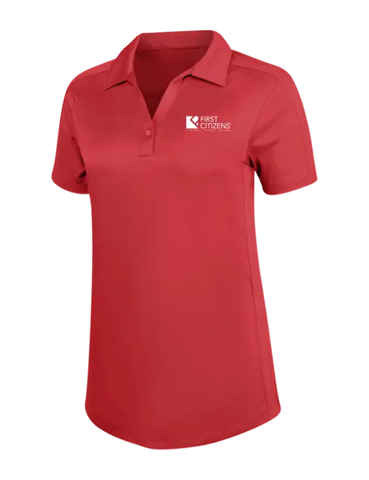 Womens Red Diamond Jacquard Polo w/First Citizens' Logo