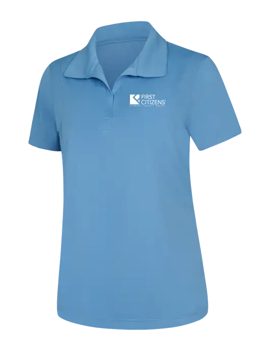 Womens Carolina Blue Micropique Sport-Wick Polo w/First Citizens' Logo
