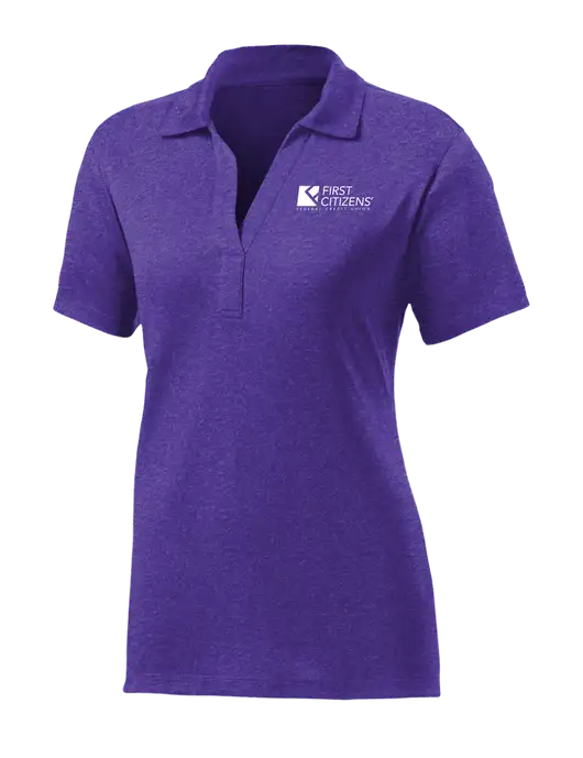 Womens Purple Heather Contender Polo w/First Citizens' Logo