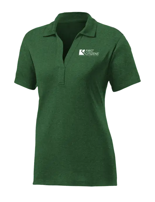 Womens Dark Green Heather Contender Polo w/First Citizens' Logo