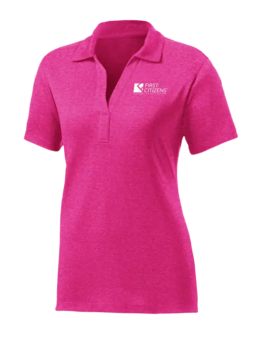 Womens Pink Raspberry Heather Contender Polo w/First Citizens' Logo