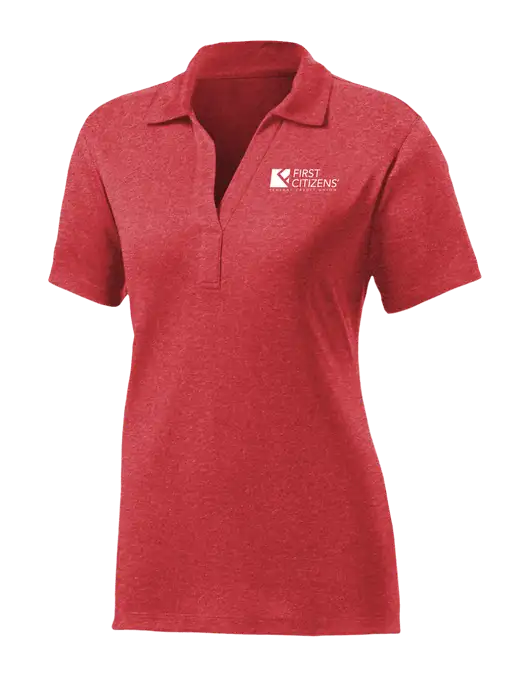 Womens Red Heather Contender Polo w/First Citizens' Logo