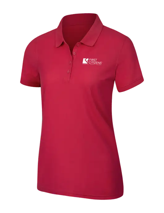 Red Womens Core Classic Pique Polo w/First Citizens' Logo