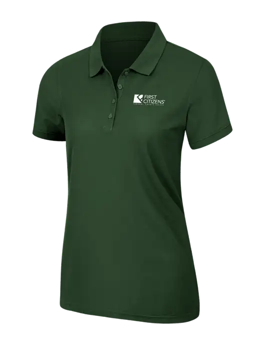 Dark Green Womens Core Classic Pique Polo w/First Citizens' Logo