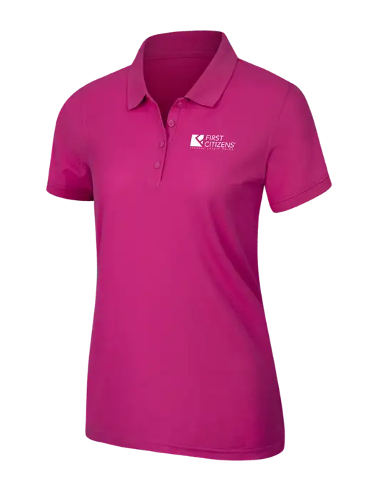 Pink Azalea Womens Core Classic Pique Polo w/First Citizens' Logo