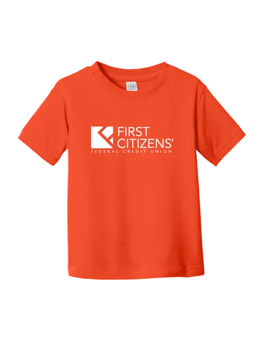 Rabbit Skins Orange Toddler Fine Jersey Tee w/First Citizens' Logo