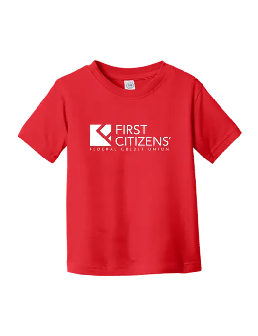 Rabbit Skins Red Toddler Fine Jersey Tee w/First Citizens' Logo