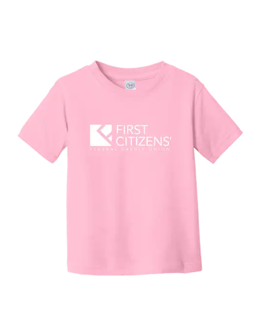 Rabbit Skins Pink Toddler Fine Jersey Tee w/First Citizens' Logo