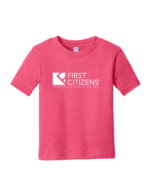 Rabbit Skins Vintage Hot Pink Toddler Fine Jersey Tee w/First Citizens' Logo