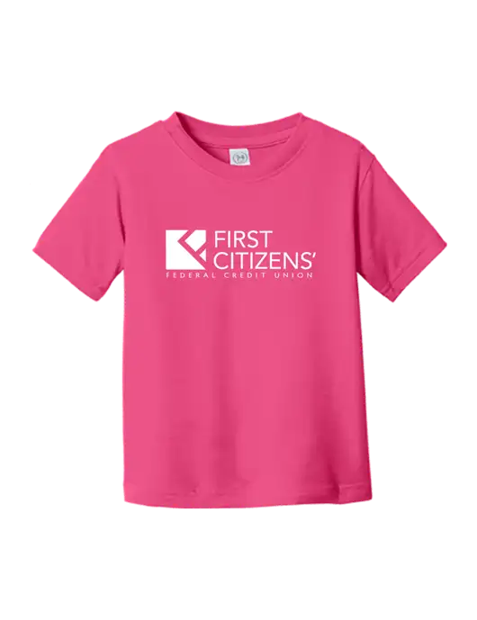 Rabbit Skins Hot Pink Toddler Fine Jersey Tee w/First Citizens' Logo