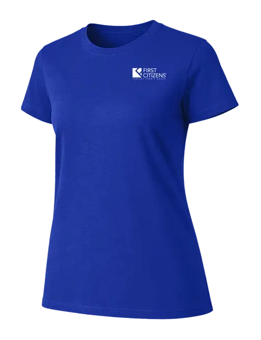 Womens Ring Spun Royal 4.5 oz T-Shirt w/First Citizens' Logo