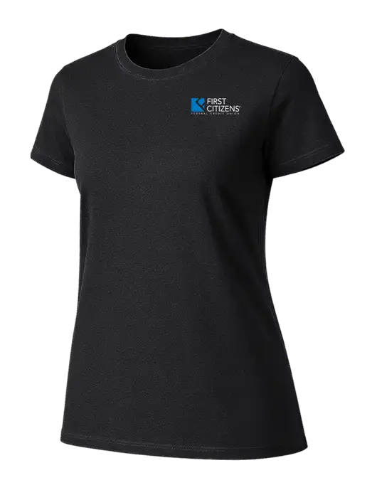Womens Ring Spun Jet Black 4.5 oz T-Shirt w/First Citizens' Logo