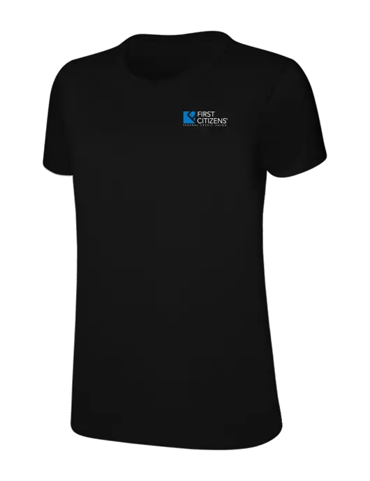 Womens Ring Spun Jet Black 4.5 oz T-Shirt w/First Citizens' Logo