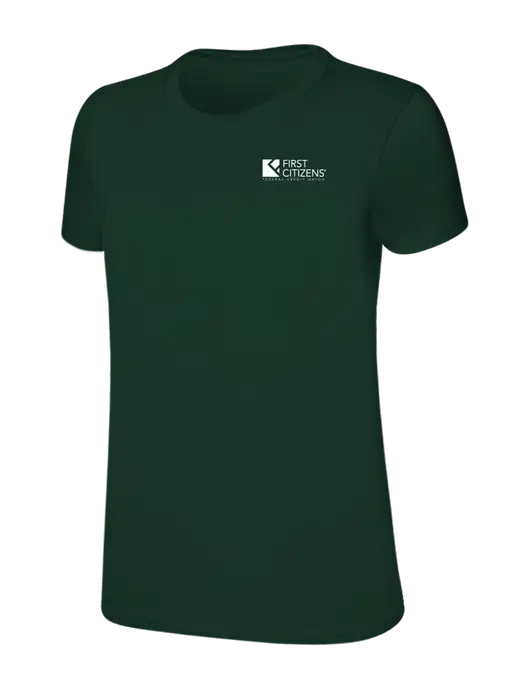 Womens Ring Spun Forest Green 4.5 oz T-Shirt w/First Citizens' Logo