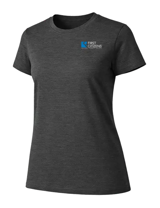 Womens Ring Spun Dark Heather Grey 4.5 oz T-Shirt w/First Citizens' Logo