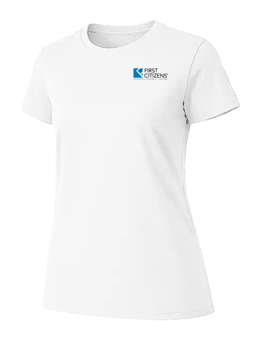 Womens Ring Spun White 4.5 oz T-Shirt w/First Citizens' Logo