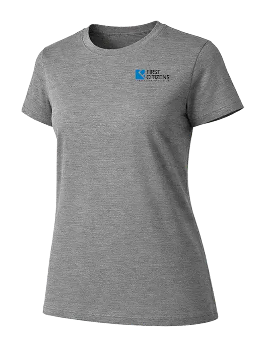 Womens Ring Spun Light Grey Heather 4.5 oz T-Shirt w/First Citizens' Logo