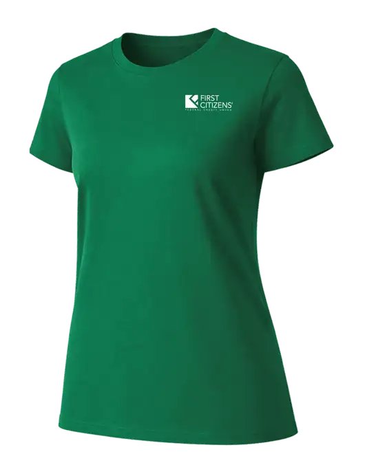 Womens Ring Spun Kelly Green 4.5 oz T-Shirt w/First Citizens' Logo